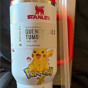 New Stanley Pokemon 40oz white and red Quencher Tumbler Pikachu